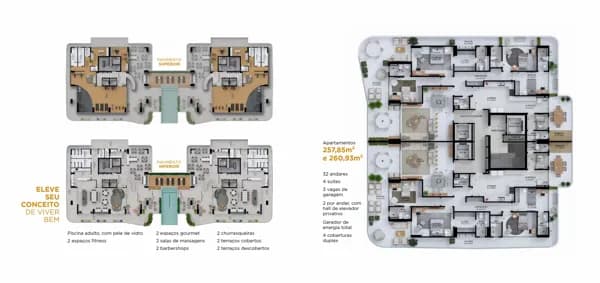 Real Towers: exclusividade, 4 suítes, hall privativo, lazer completo e vista privilegiada.