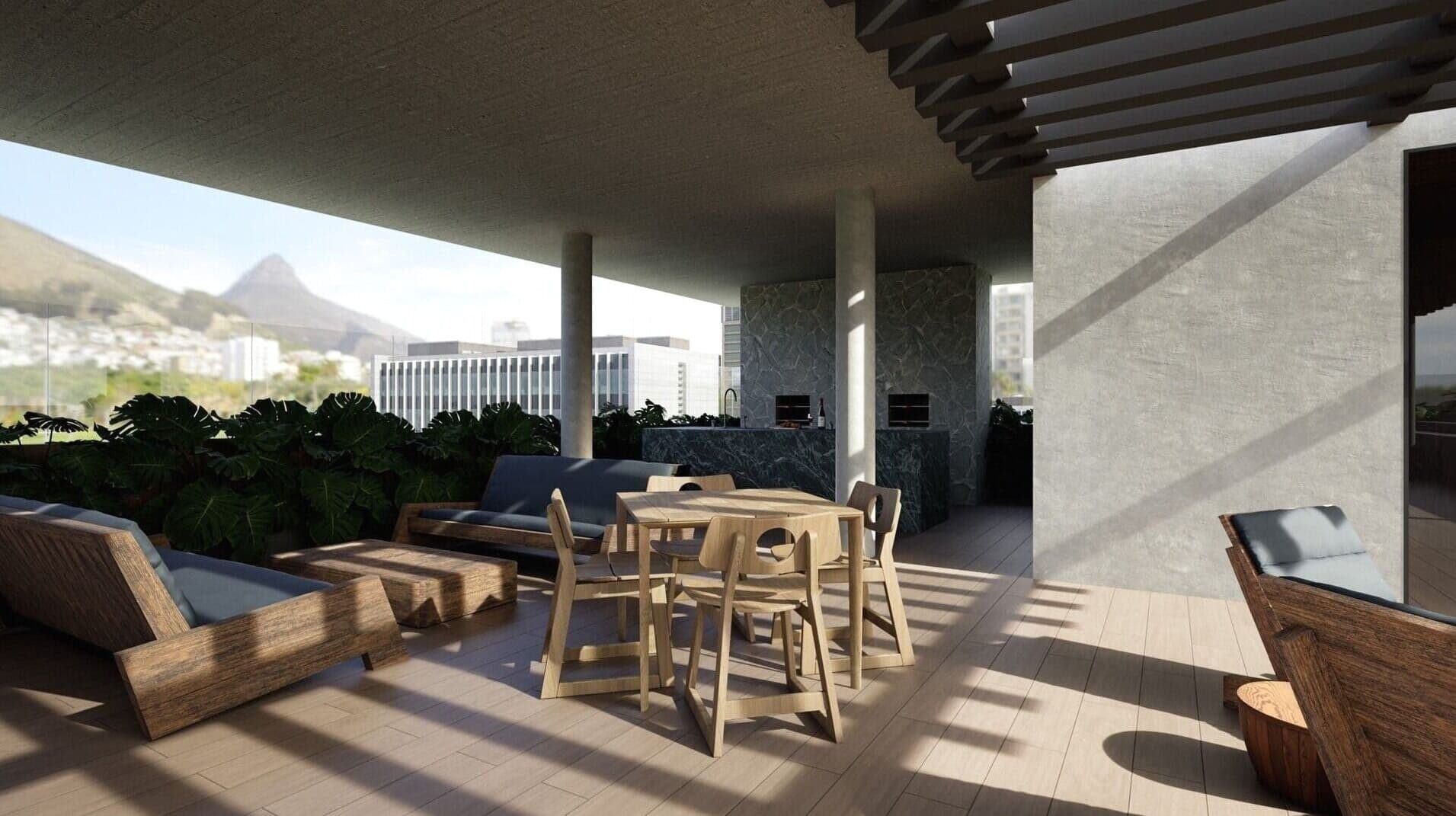 Studio Moderno com Vagas de Garagem e Área de Convivência