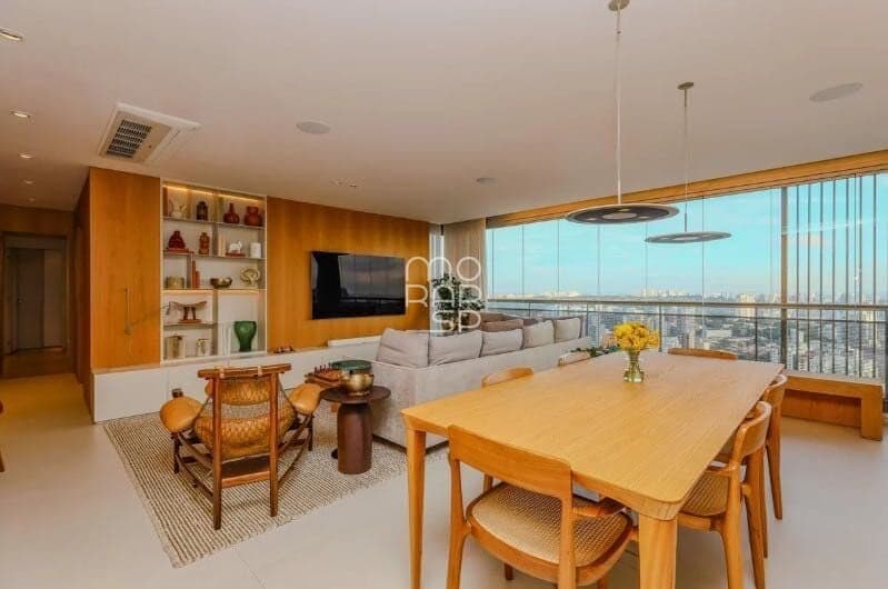 Apartamento mobiliado no Brooklin | 167 m² | 3 suítes | Vista panorâmica