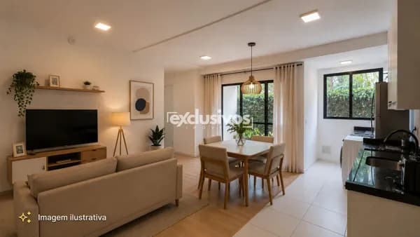 Apartamento com jardim e 02 quartos, semimobiliado para locação no bairro Costa e Silva, Joinville/SC