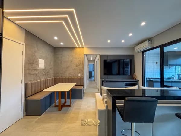 Apartamento em conceito aberto, totalmente decorado e mobiliado, à venda na Guilhermina