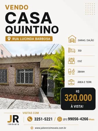 (RUA LUCINDA BARBOSA) CASA 3 DORMS...