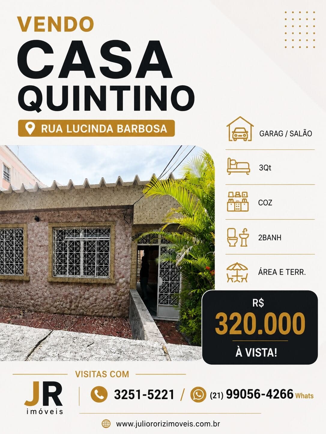 (RUA LUCINDA BARBOSA) CASA 3 DORMS...