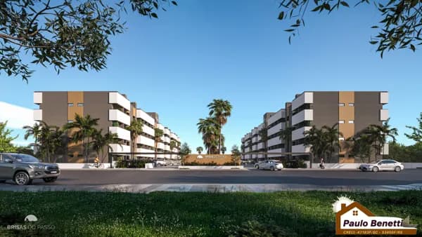 "53,42 m² Área Privativa - Aptos - 2 dormitórios - 1 banheiro social"