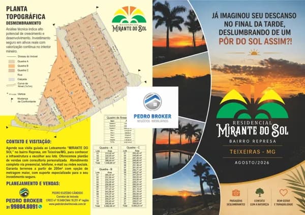 Só agora em Teixeiras/MG, um por do sol único, com condições super facilicitadas!