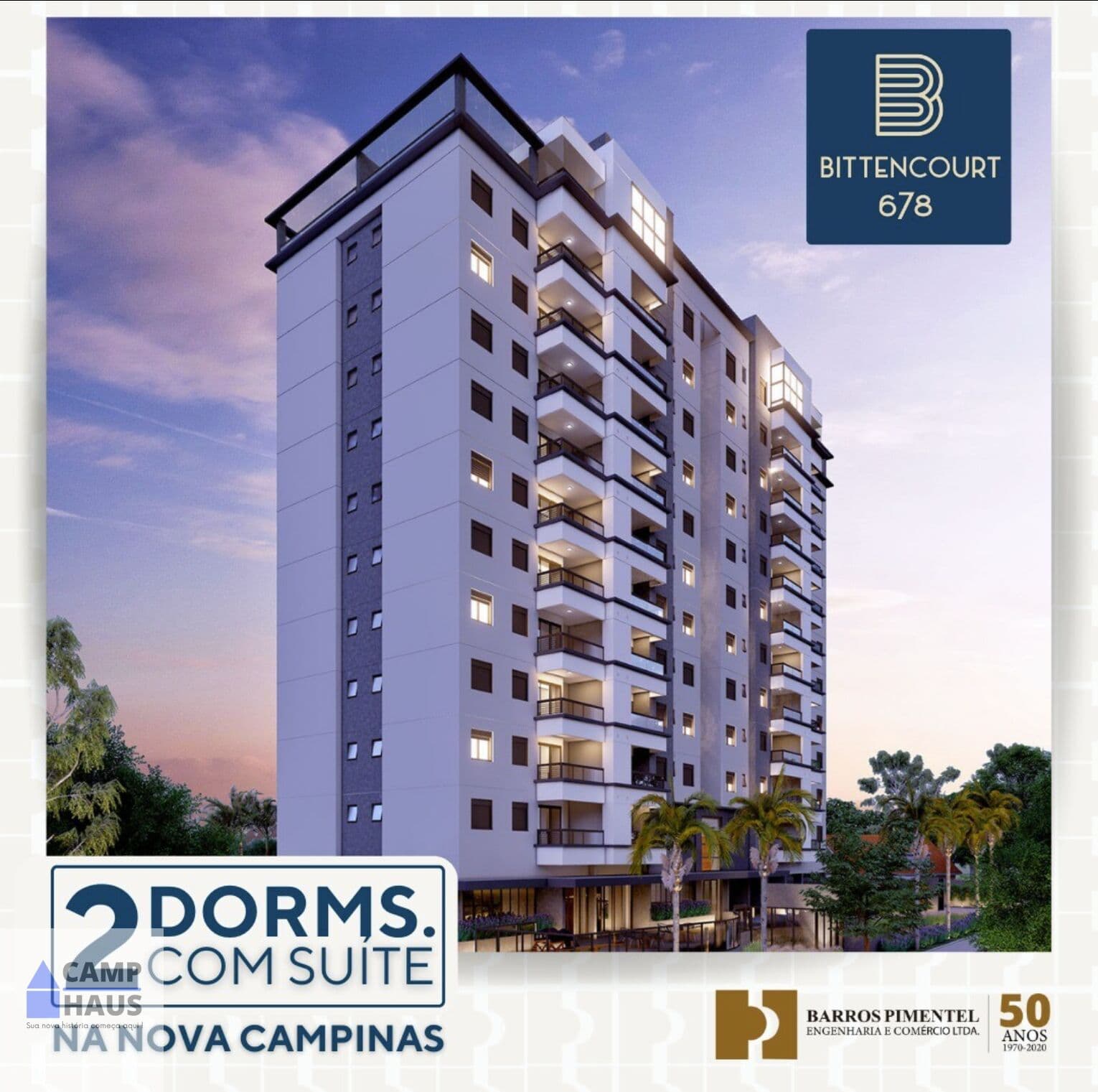 Apartamento Nova Campinas 2 dorms (1 suíte) com 56 e 58 m² - Bittencourt 678 - Barros Pimentel