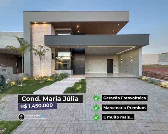 Casa Nova Maria Júlia | Casa Térrea | 3 Suítes | 168m² | Piscina + Energia Solar + Gourmet