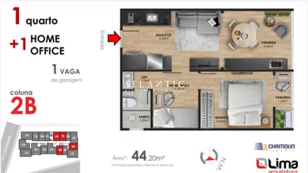 Apartamentos de 1 quarto a partir de 39,40 m² - Praia do Morro - Guarapari / ES