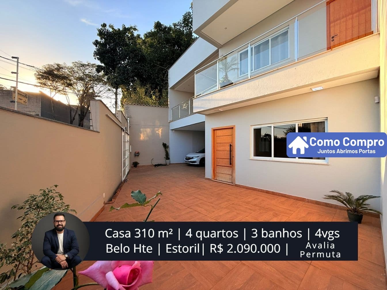 Casa nova no Estoril com 4 quartos 3 banhos 4 vagas e espaço gourmet