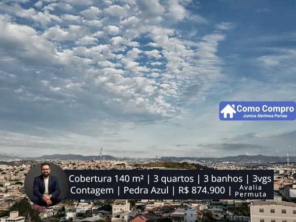 A cobertura moderna com fino acabamento spar e a poucos minutos do shopping contagem