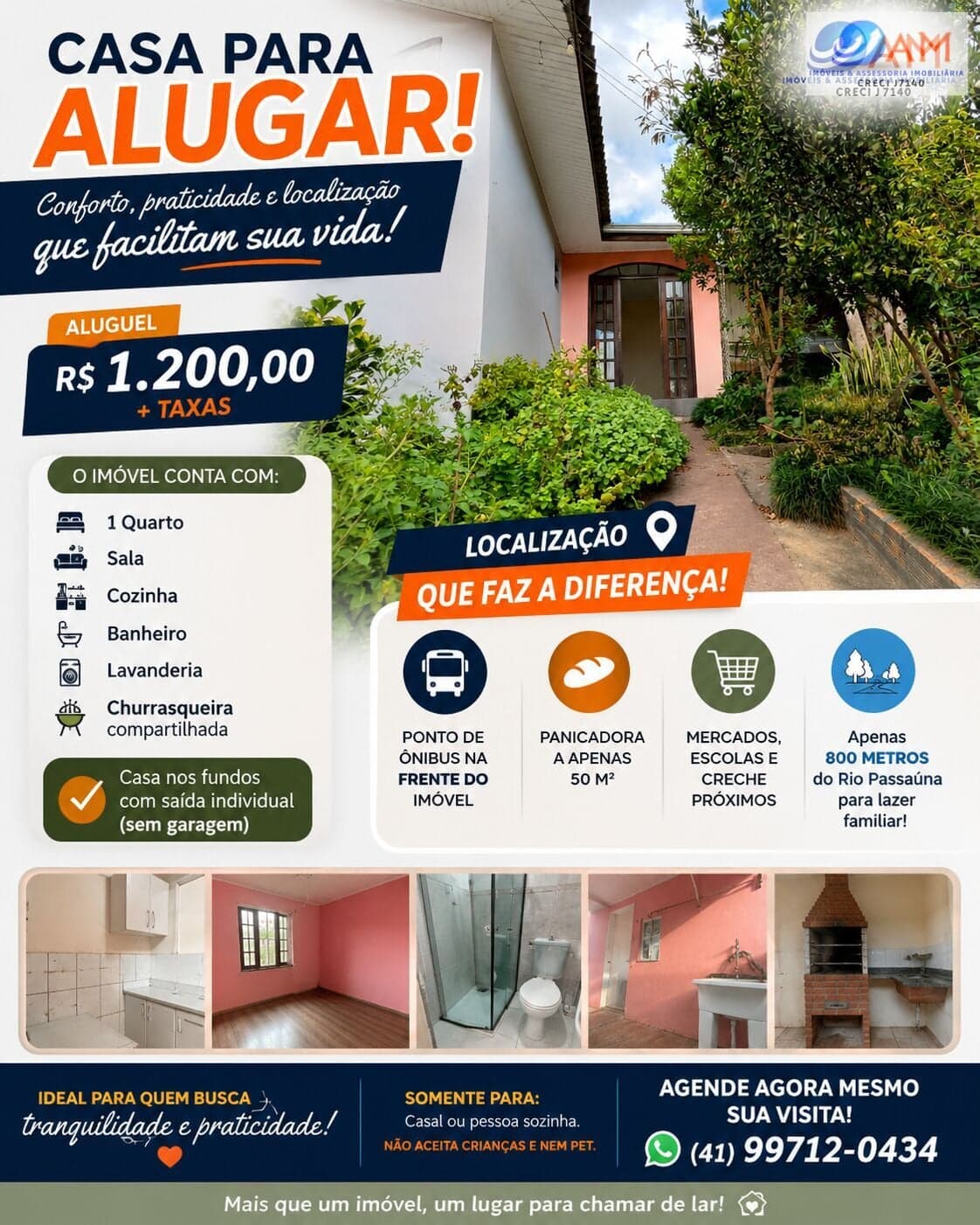 Casa fundos - Vila Gilcy - Ferraria - Campo Largo