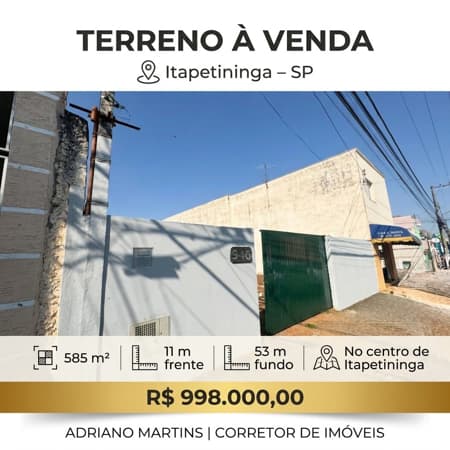 Área à venda no bairro Centro em Itapetininga/SP