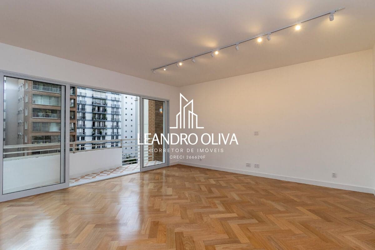 Apartamento de alto padrão à venda no Jardim Paulista | 168m² | 3 suítes | reformado | varanda