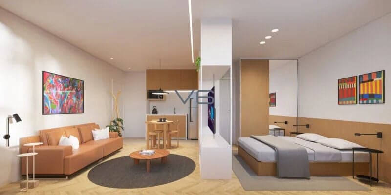 Apartamento Studio com 1 quarto, 1 vaga de garagem, 31,40m² privativos, no Centro Cívico, Curitiba - PR.