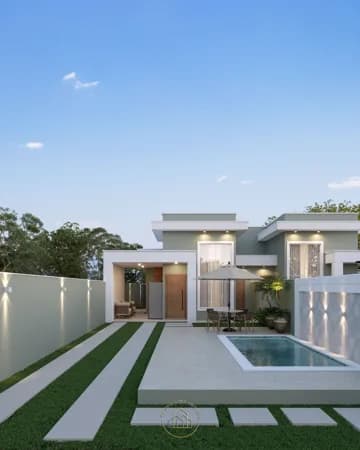 Casa com 3 quartos, sendo 1 suíte, piscina e churrasqueira no Jardim Marileia, Rio das Ostras/RJ
