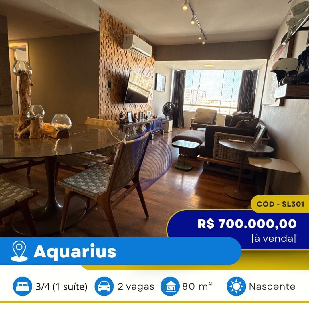 VENDO APARTAMENTO 80 M² | 03 QUARTOS | MANSÃO DO ATLÂNTICO | AQUARIUS | SALVADOR | BAHIA