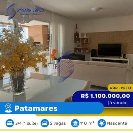 VENDO APARTAMENTO 110 M² | 03 QUARTOS | GREVILLE PLATNO | PATAMARES | SALVADOR | BAHIA
