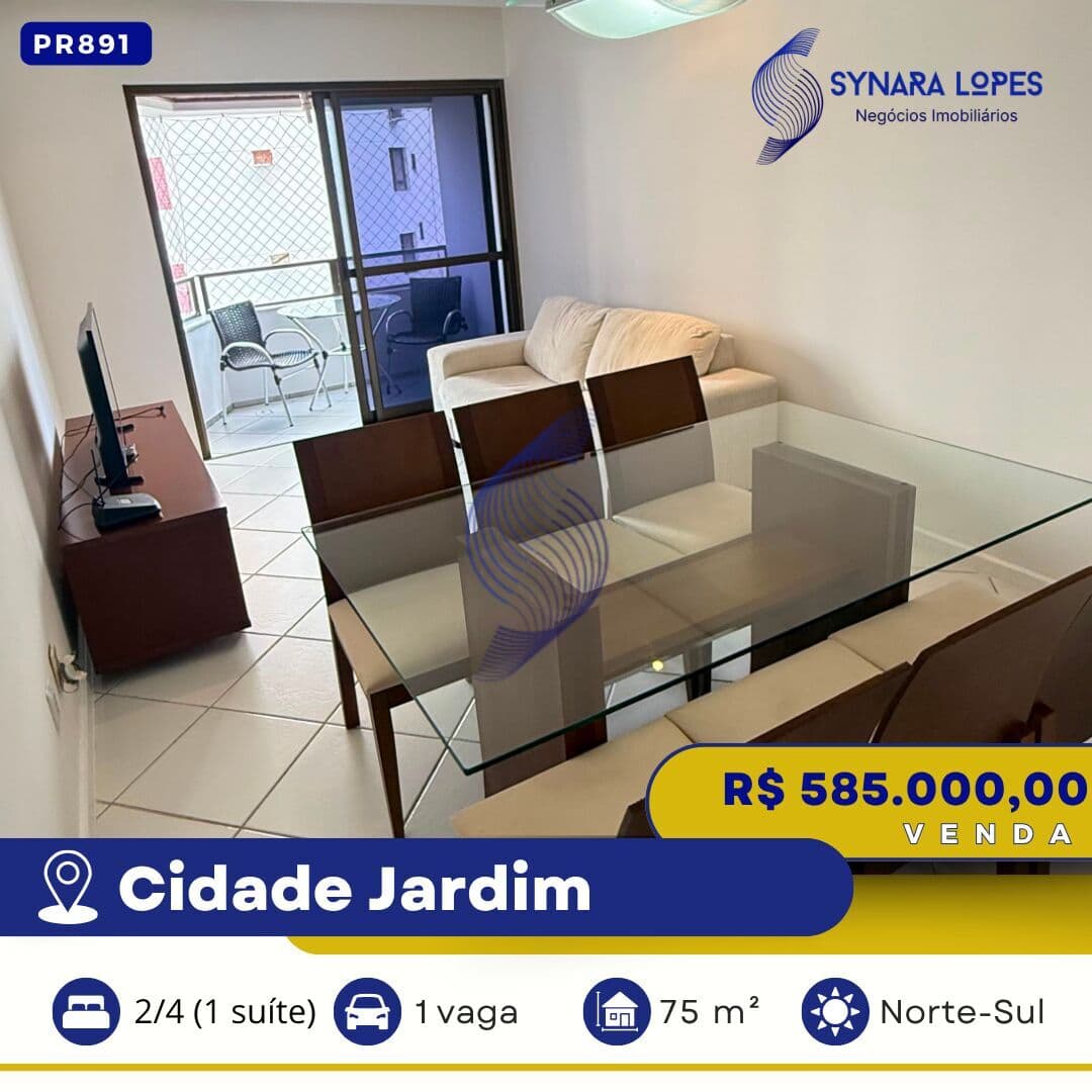 VENDO APARTAMENTO 75 M² | 02 QUARTOS | EDIFÍCIO ROMA | CIDADE JARDIM | SALVADOR | BAHIA