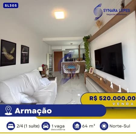 VENDO | APARTAMENTO 64 M² | 02 QUARTOS | JARDIM ARMAÇÃO | SALVADOR - BAHIA