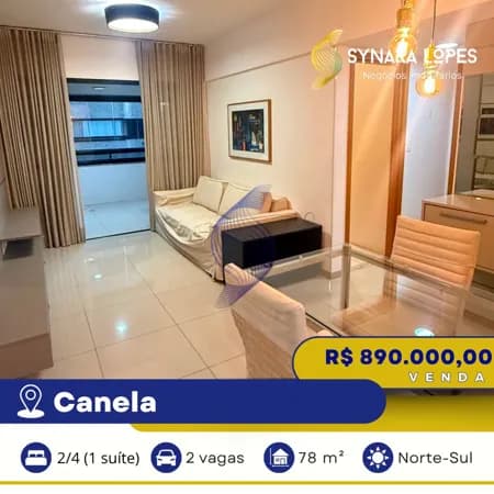 VENDO APARTAMENTO 78 M² | 02 QUARTOS | RESIDENCIAL ORCHESTRA CANELA | CANELA | SALVADOR | BAHIA