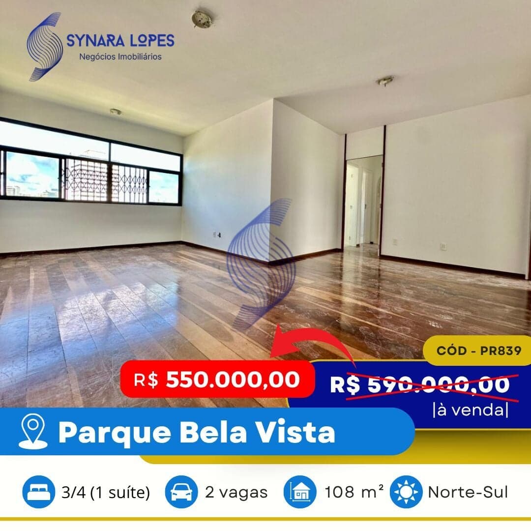 VENDO APARTAMENTO 108 M² | 03 QUARTOS | EDIFÍCIO PARK CLUBE CIDADE | PARQUE BELA VISTA | SALVADOR | BAHIA