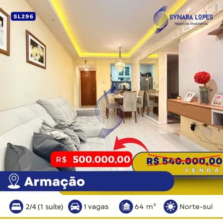 VENDO | APARTAMENTO 64 M² | 02 QUARTOS | JARDIM ARMAÇÃO | SALVADOR - BAHIA