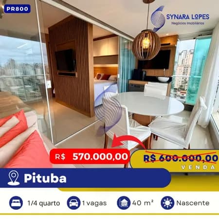 VENDO APARTAMENTO 40 M² | 01 QUARTO | SEVEN RESIDENCE | PITUBA | SALVADOR | BAHIA
