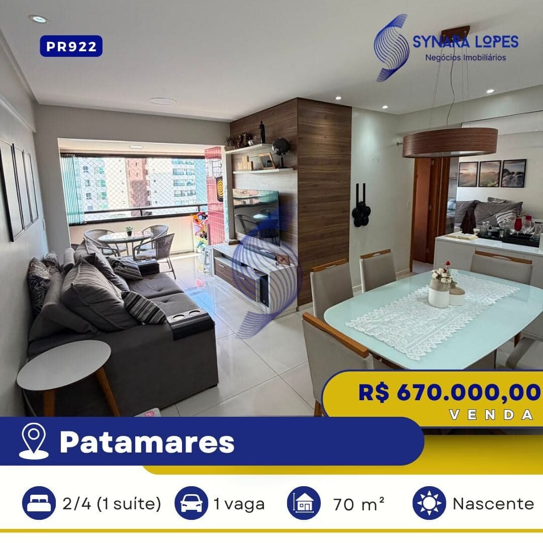 APARTAMENTO 70 M² | 2 QUARTOS | 1 SUÍTE | PATAMARES | SALVADOR-BA