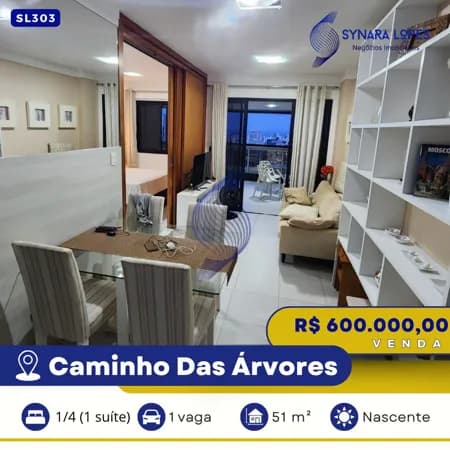 VENDO APARTAMENTO 51,05 M² | 01 QUARTO | SALVADOR PRIME | CAMINHO DAS ÁRVORES | SALVADOR | BAHIA