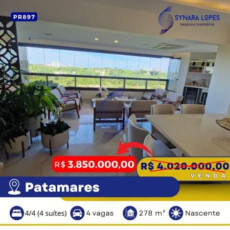 VENDO APARTAMENTO 278 M² | 04 QUARTOS | LUMNO GREENVILLE| PATAMARES | SALVADOR | BAHIA