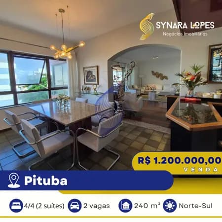 VENDO APARTAMENTO 240 M² | 04 QUARTOS | EDIFÍCIO ERNESTO LEBRAM | PITUBA | SALVADOR | BAHIA