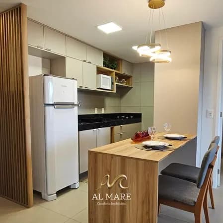 Apartamento lindo 2 quartos todo mobiliado frente mar Jardim Oceania