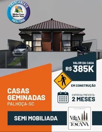 🏡 CASA GEMINADA À VENDA – EM OBRAS | ENTRADA FACILITADA