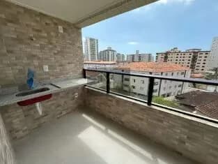 Apartamento novo à venda no bairro Caiçara em Praia Grande, SP. 2 dormitórios, 1 suíte!