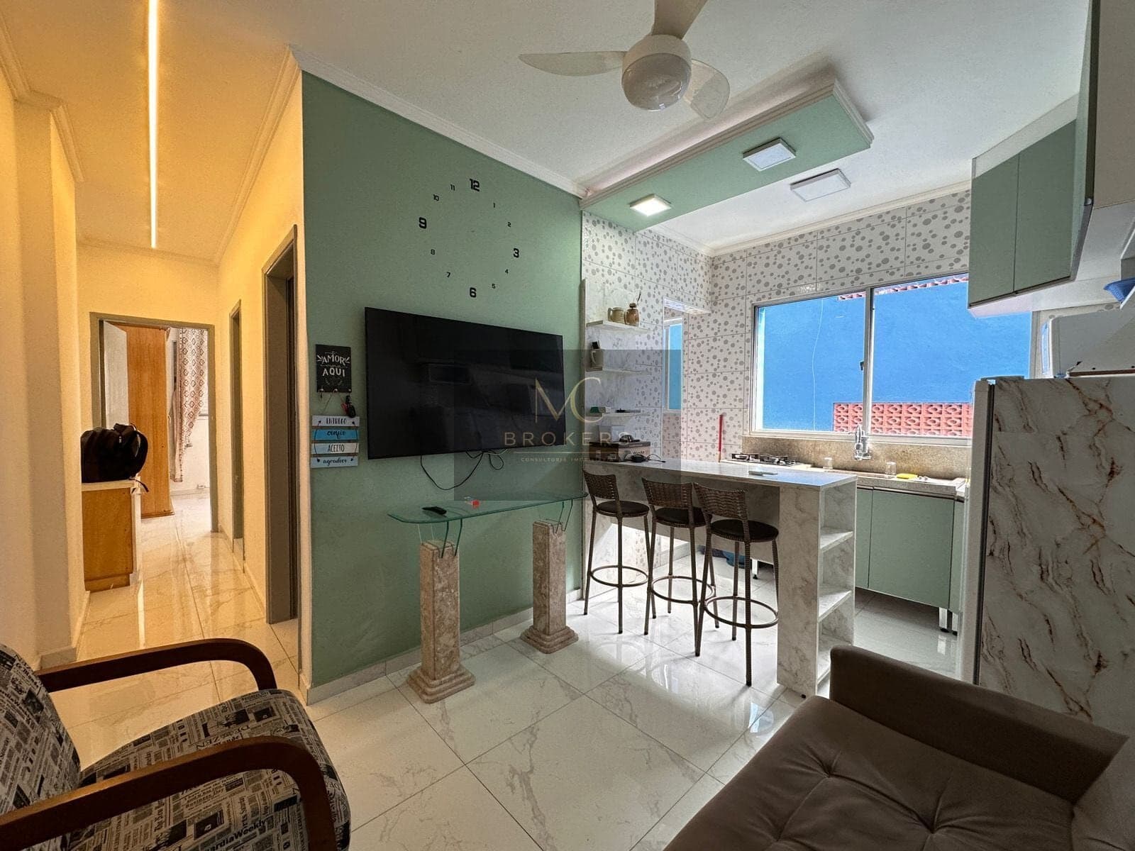 Apartamento Padrão 1 Dormitório convertido em 2 Vista Mar bairro Mirim