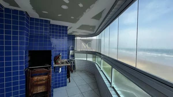 Apartamento vista mar 2 dormitórios sendo 1 suite, 1 vaga, caiçara