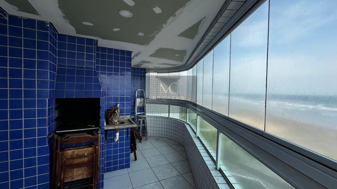 Apartamento vista mar 2 dormitórios sendo 1 suite, 1 vaga, caiçara