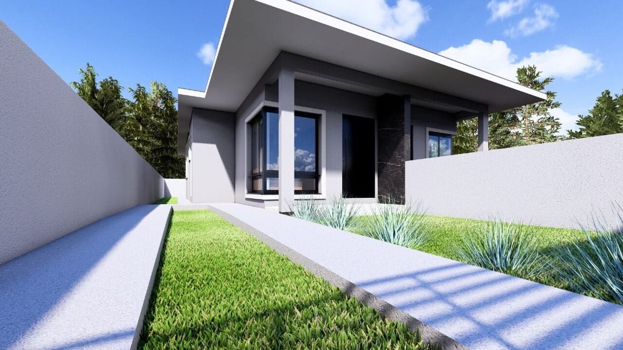 Casa geminada com suíte e passagem lateral em Palhoça SC