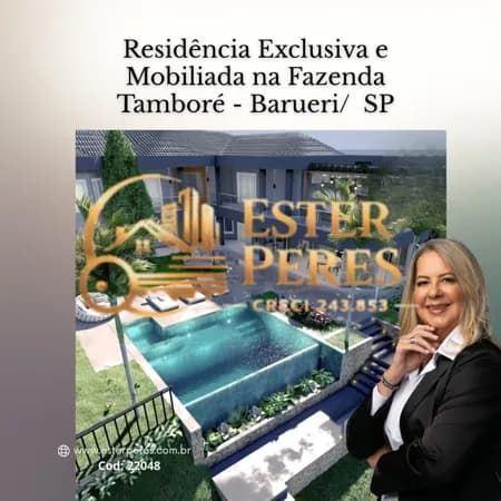 Residência Exclusiva e Mobiliada na Fazenda Tamboré