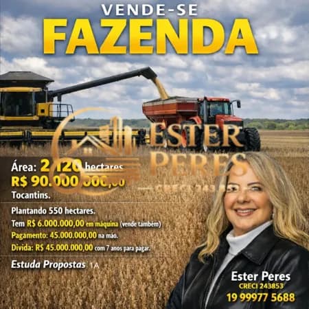 Fazenda 2.120 hectares/ Tocantins