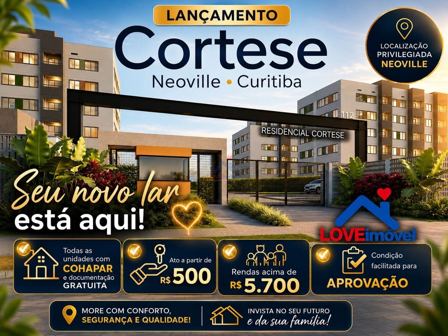Apartamento a venda Residencial Cortese Neoville em Curitiba