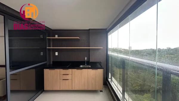 Alugo amplo Apartamento 1/4 no Residencial Bauer Alphaville mobiliado e decorado, varanda, 1 vaga, infraestrutura - Alphaville - Salvador/BA.