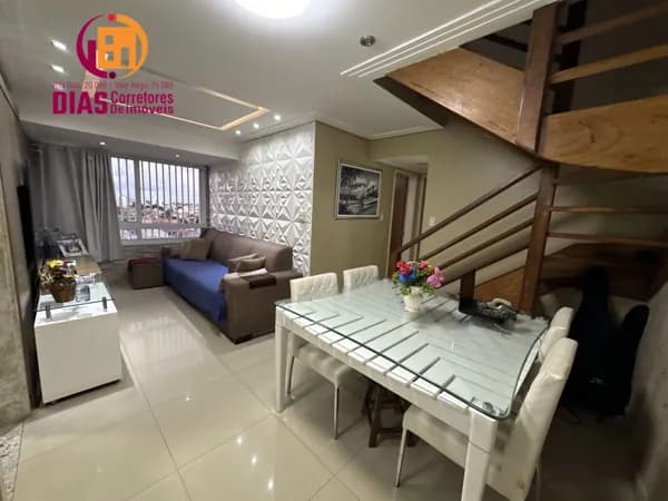 Vendo Apartamento Cobertura Duplex com 4/4, 2 suítes, piscina particular, vista mar, 1 vaga, infraestrutura - Lauro de Freitas/BA.