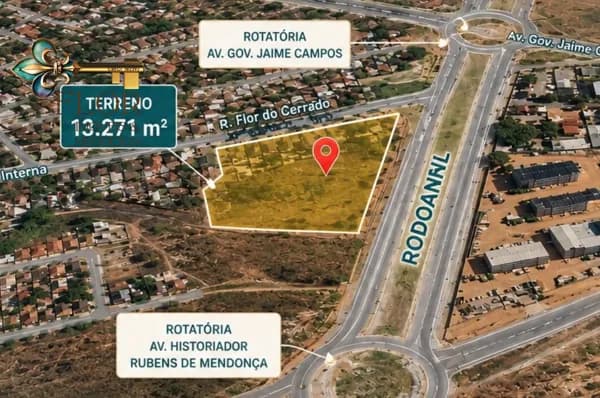 Terreno Comercial à Venda no Novo Paraíso – Frente para o Rodoanel – 13.271 m²