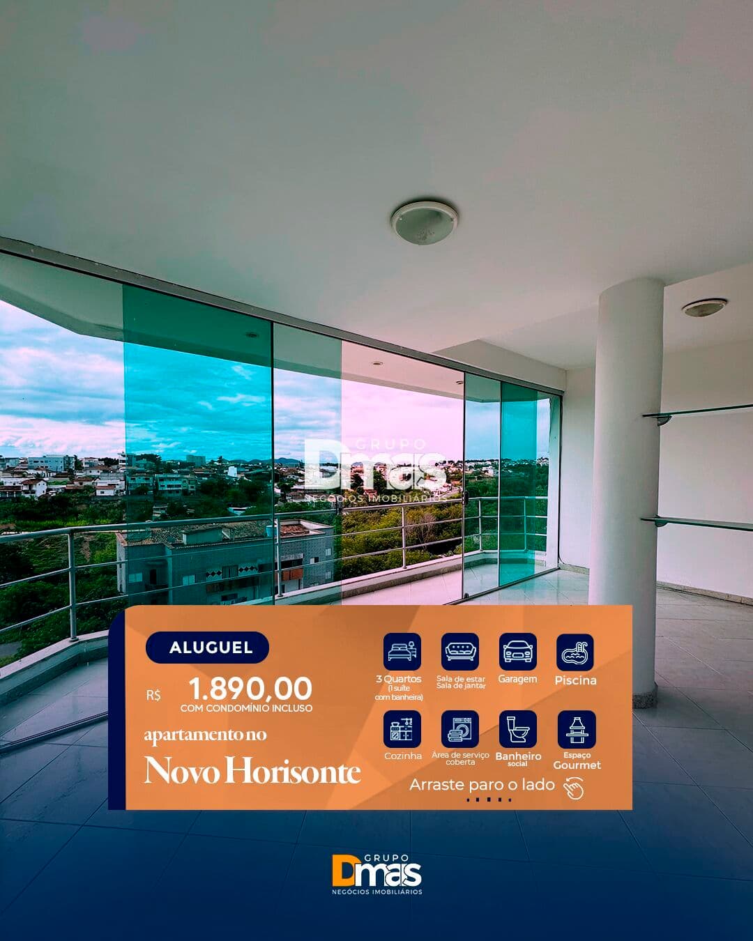 Apartamento para locação – Bairro Novo Horizonte R$ 1.890/mês