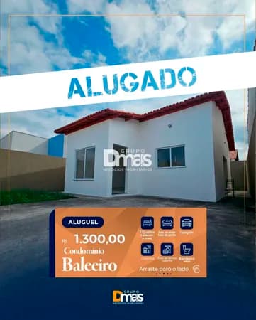 Casa para locação no Condomínio Baleeiro – R$ 1.300/mês