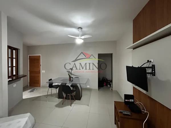 Apartamento 2 dormitórios + 01 reversivel 2 banheiros, mobiliado, com ar condicionado e ventiladores de teto - Enseada - Guarujá - SP.