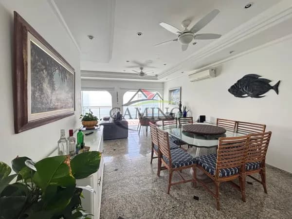 Apartamento Vista Mar! 200 M², 4 Dormitórios, Sala ampla, Na praia das Pitangueiras, Guarujá/SP.