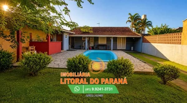 Casa 03 dormitórios com piscina - Balneário Shangri-lá