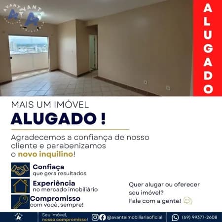 Apartamento 2qts no Araucária a poucos metros do Shopping de Porto Velho - RO